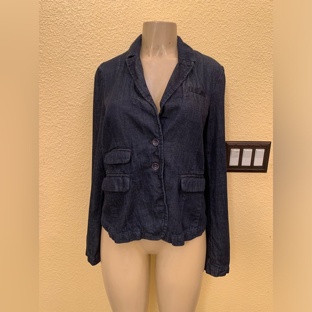 Anthropologie Pilcro And The Letter Press Dark Blue Denim Blazer
